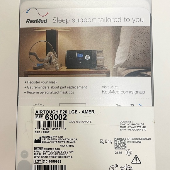 ResMed AirTouch F20 Large Full Kit 63002 - Picture 2 of 5
